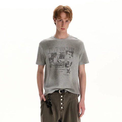 A PUEE street retro vintage vintage vintage short sleeved T-shirt, men's and women's fit, short style, slimming, front shoulder, skin friendly top