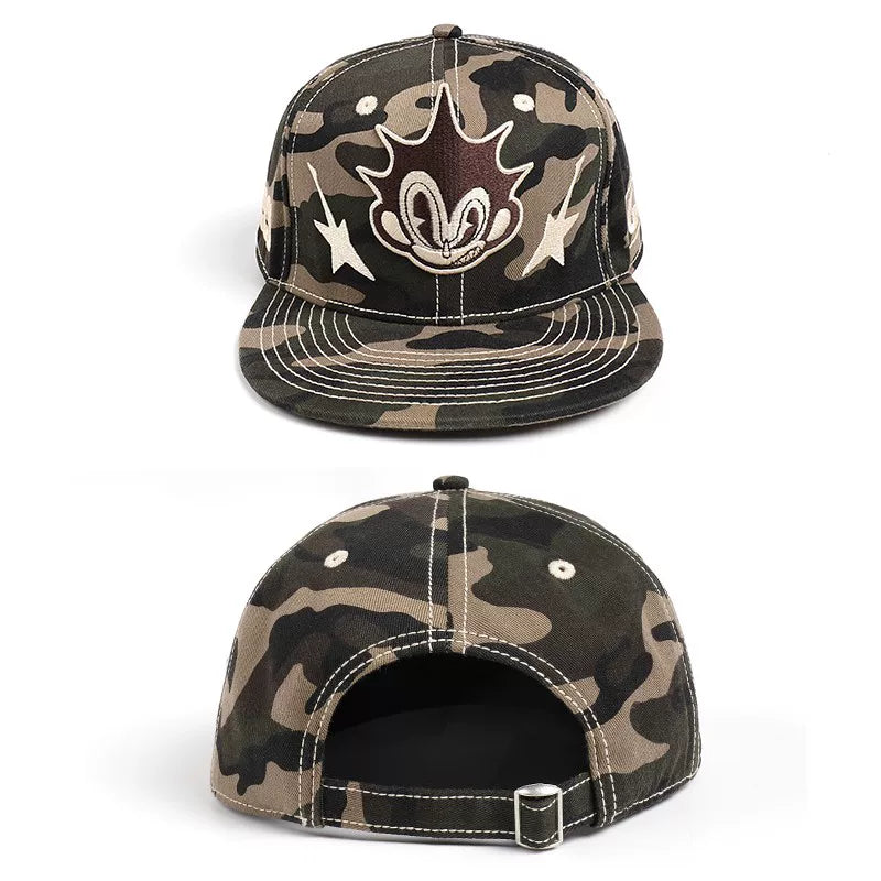 American Embroidered Baseball Hat Street Style Versatile Couple Casual Cotton Adjustable Flat brimmed Cowboy Hat