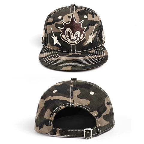 American Embroidered Baseball Hat Street Style Versatile Couple Casual Cotton Adjustable Flat brimmed Cowboy Hat