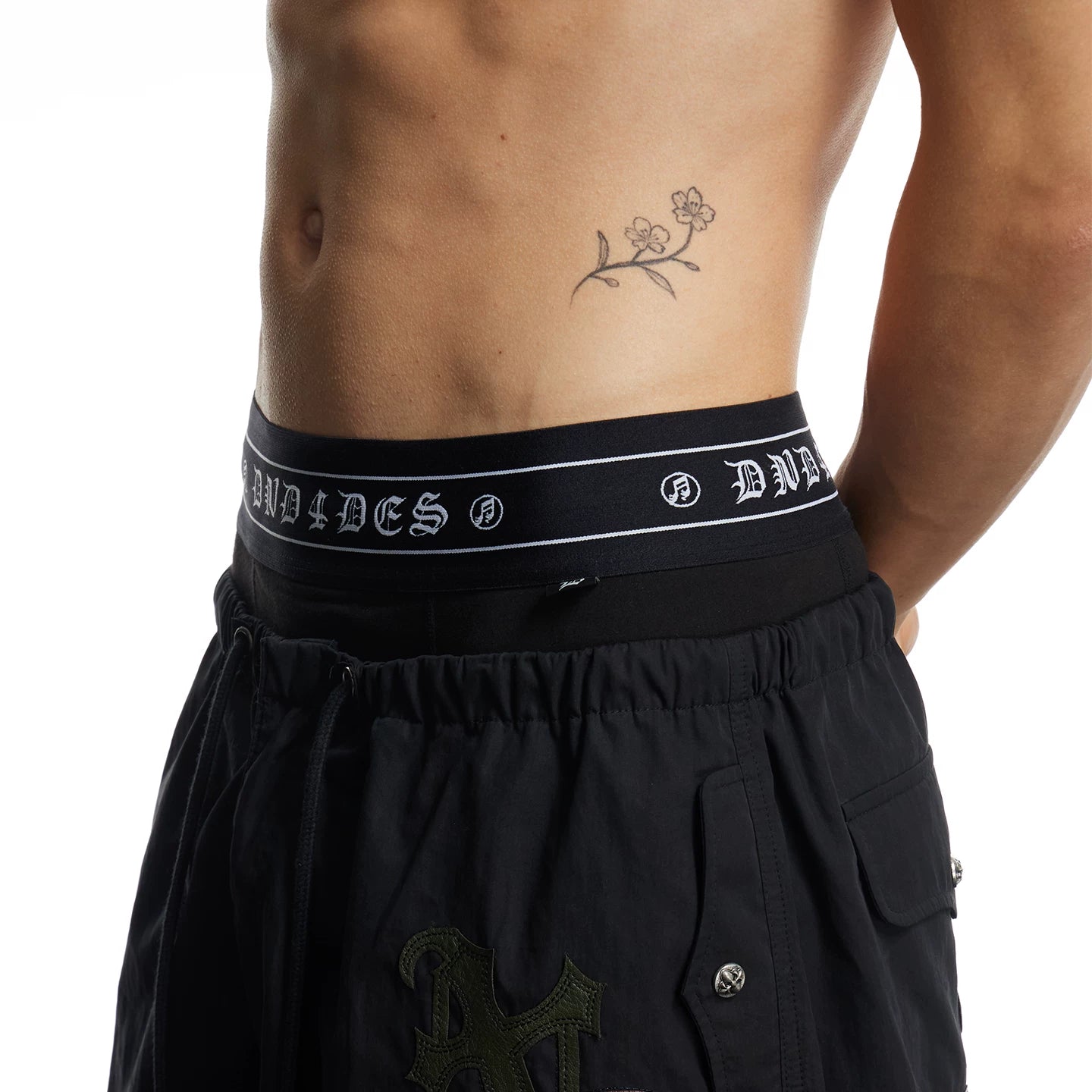 DND4DES Honeysuckle Pattern Note Printed Modal Quick Drying Breathable Antibacterial Ice Feel Flat Corner Underwear for Men and Women
