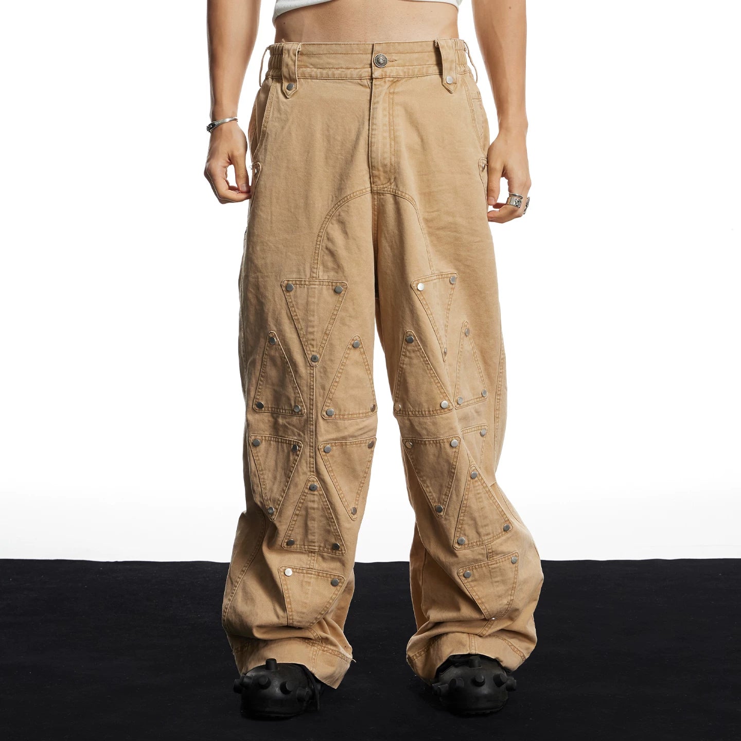 DND4DES American street heavy industry deconstruction design sense casual pants washed and worn loose work pants long pants