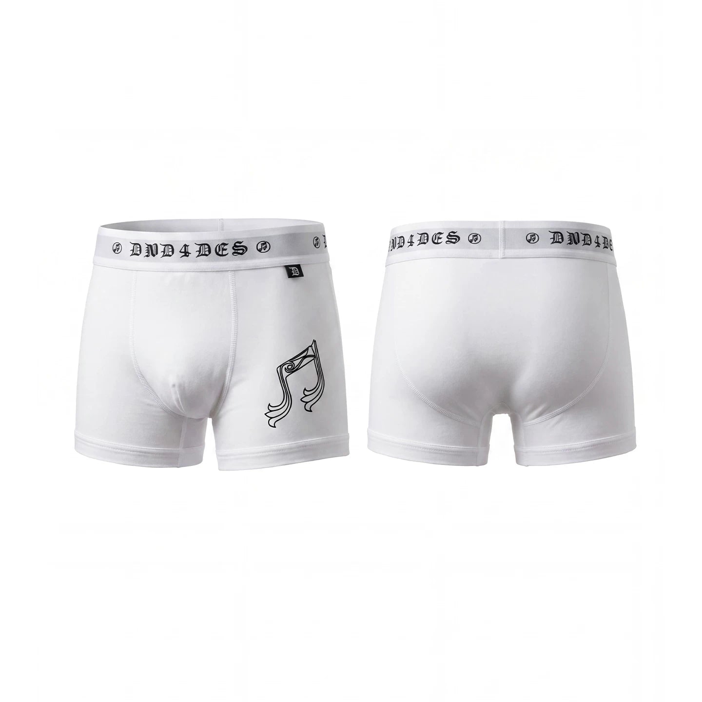 DND4DES Honeysuckle Pattern Note Printed Modal Quick Drying Breathable Antibacterial Ice Feel Flat Corner Underwear for Men and Women