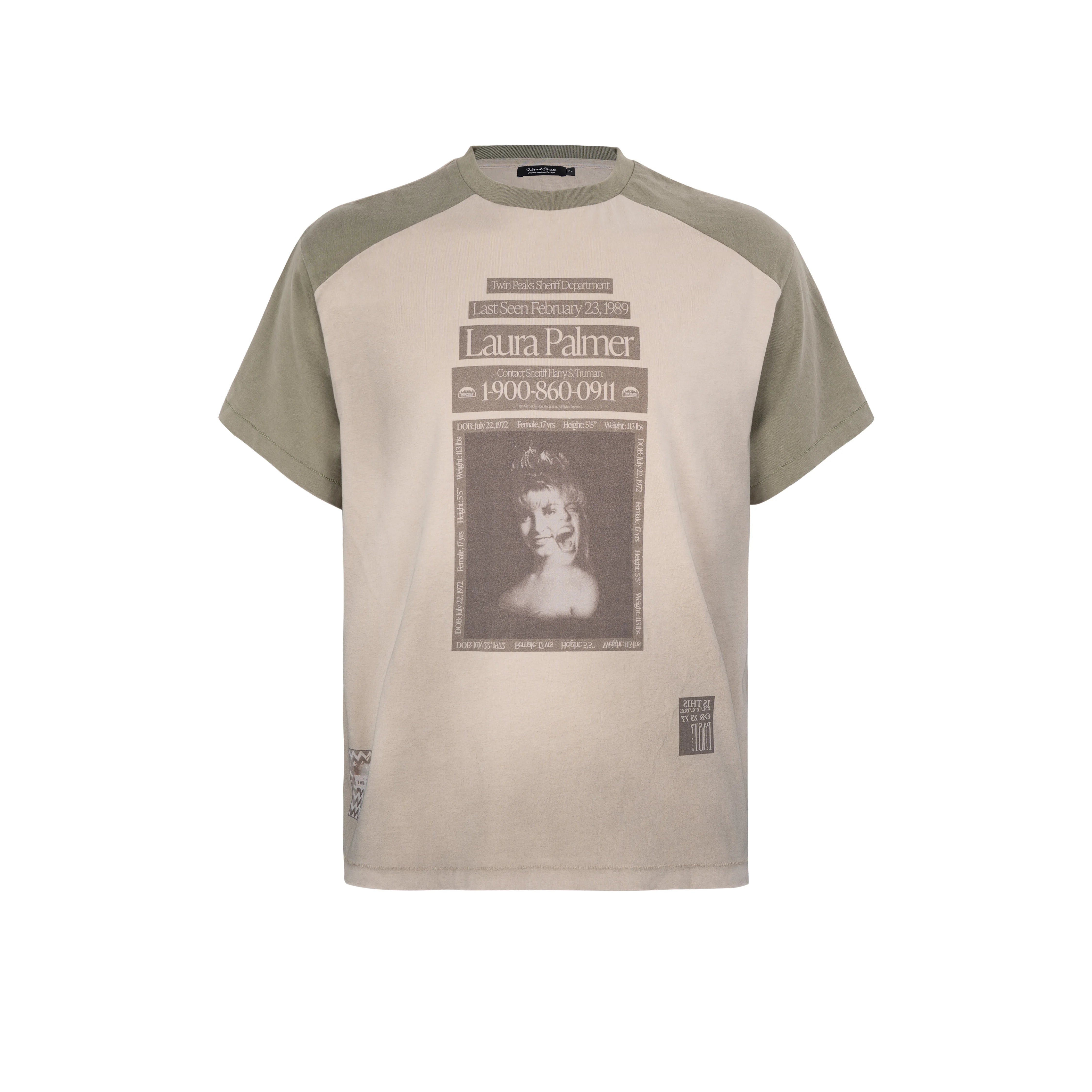 HC/HermitCreate portrait print, washed and worn, shoulder length short sleeved flat, second creation Boxy style