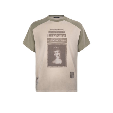 HC/HermitCreate portrait print, washed and worn, shoulder length short sleeved flat, second creation Boxy style