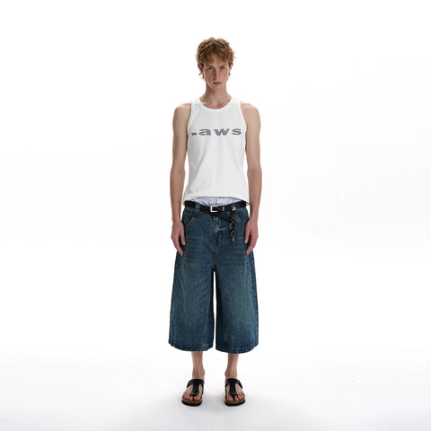 A PUEE thread letter printed tight fitting vest cleanfit minimalist casual summer breathable sweatshirt T-shirt trendy