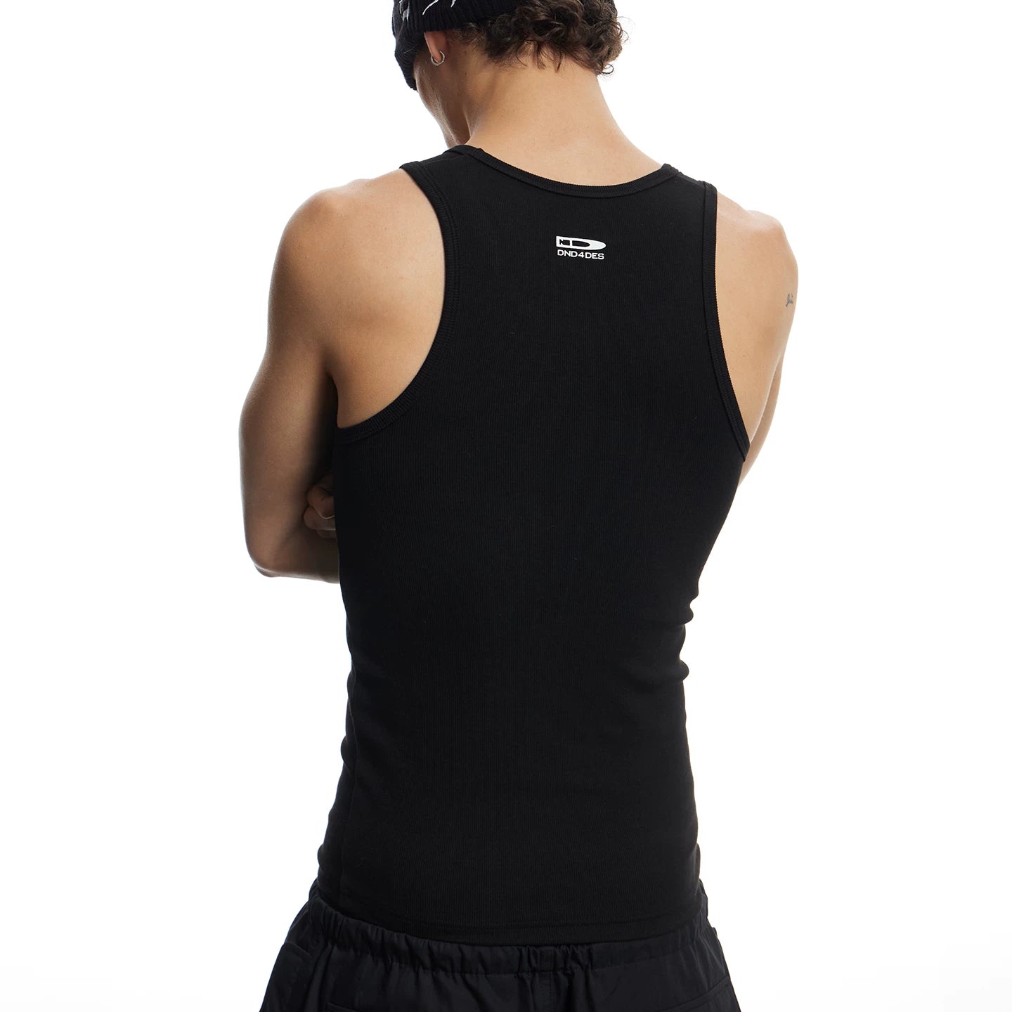 DND4DES basic American casual daily base bullet logo printed elastic slim thread vest