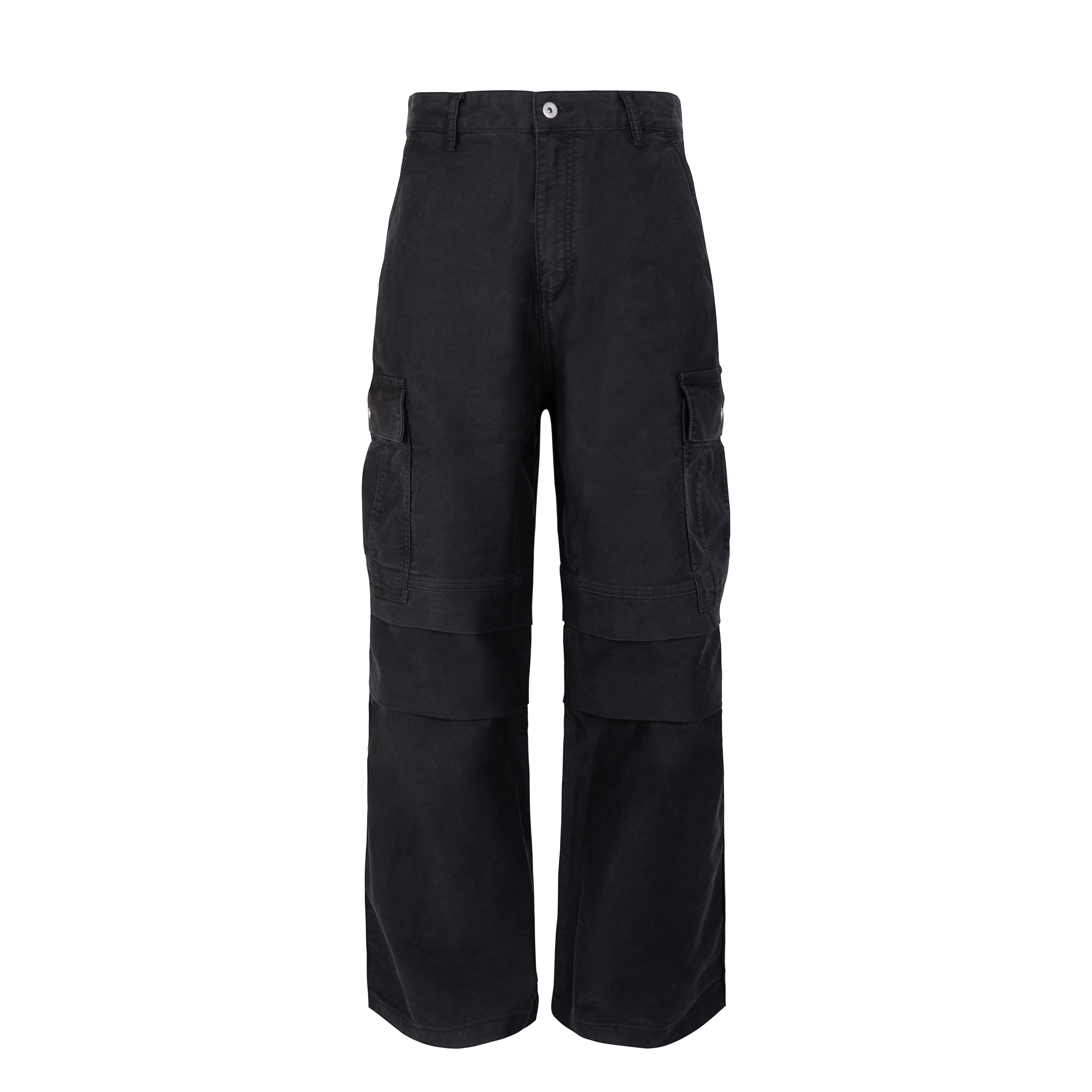 HC/HermitCreate Mole Skin Multi Pocket Work Pants with Folded Baggy Styles for Aging and Washing