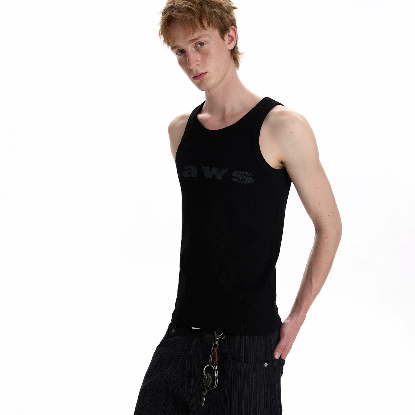 A PUEE thread letter printed tight fitting vest cleanfit minimalist casual summer breathable sweatshirt T-shirt trendy