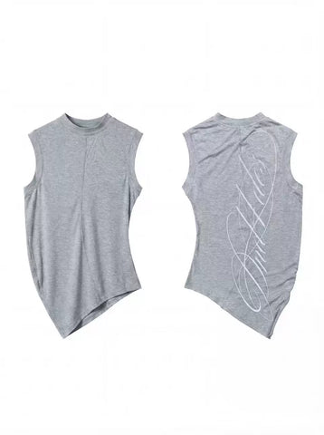 DND4DES American street style sleeveless vest with elastic slim fit printed American base top