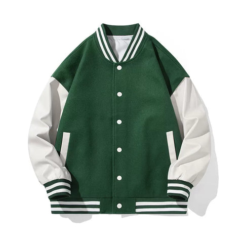 NASA联名美式麂皮绒棒球服男vintage春秋大码飞行员外套情侣夹克 (23)