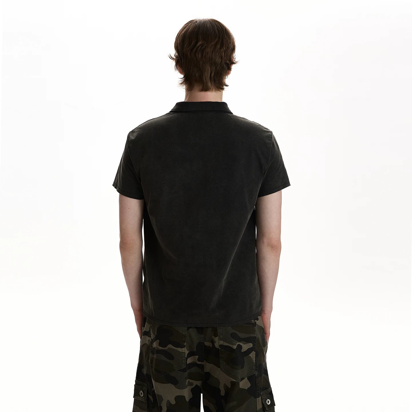 A PUEE vintage vintage vintage distressed design with a short sleeved polo shirt and a cool commuting shoulder T-shirt top