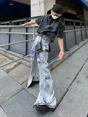 DND4DES Zuo Yuanjie's same niche punk Gothic dark metal bullet jeans trend belt belt