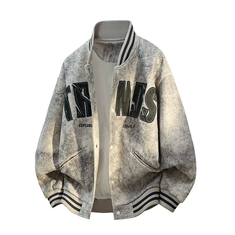 NASA联名美式麂皮绒棒球服男vintage春秋大码飞行员外套情侣夹克 (11)