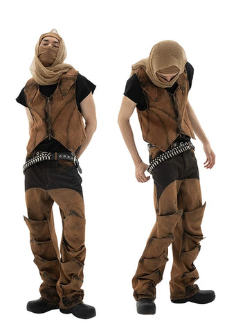 DND4DES Zuo Yuanjie's same niche punk Gothic dark metal bullet jeans trend belt belt