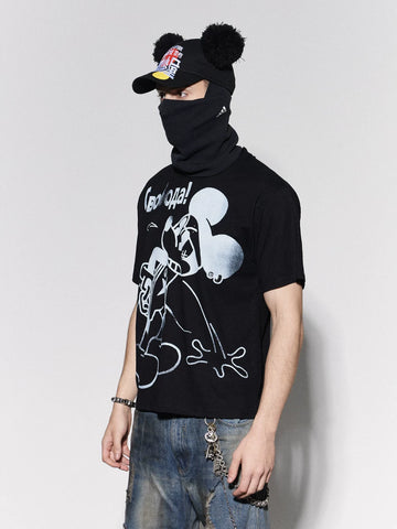 DND4DES American original cartoon anime hot stamping parody Mickey print short sleeved multi-color