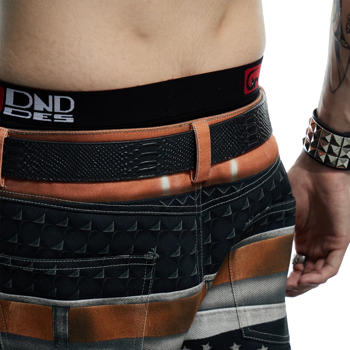DND4DES Retro Honeysuckle Pattern Customized Buckle Head Serpentine Heavy Industry Head Layer Cowhide Leather Belt Belt