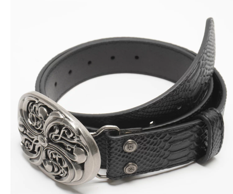 DND4DES Retro Honeysuckle Pattern Customized Buckle Head Serpentine Heavy Industry Head Layer Cowhide Leather Belt Belt