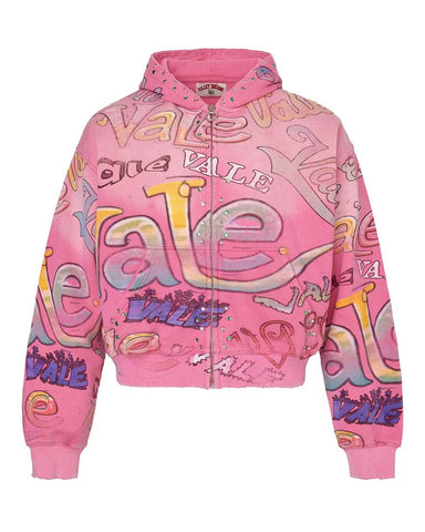 Vale Forever Bubblegum Zip Up Hoodie Pink