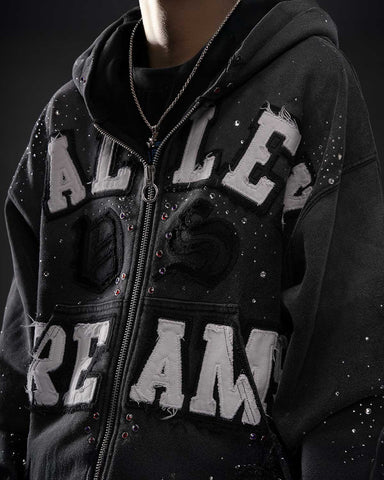 Vale Forever Classico Zip Up Hoodie Black
