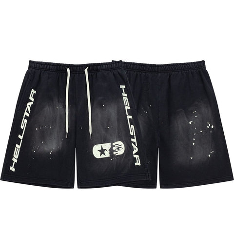 Dark Street‑Style Side Logo Print Drawstring Casual Summer Shorts