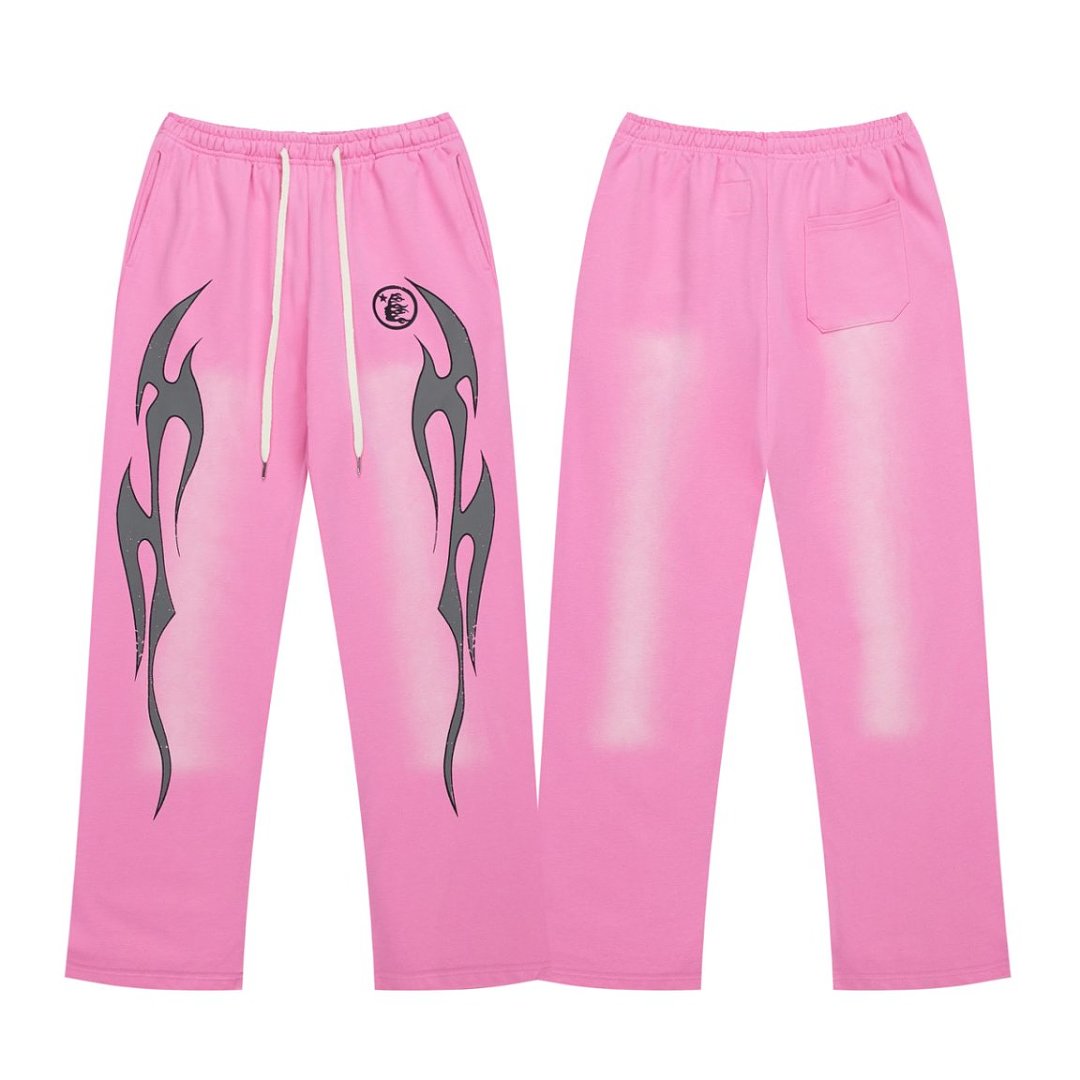 Y2K Street‑Wear Elastic Waist Wide Leg Graphic Sweatpants