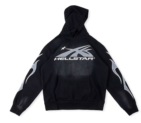 Dark Street‑Style Back Logo Graphic Oversized Hooded Sweatshirt
