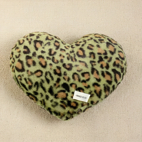 Leopard Plush Heart Pillow